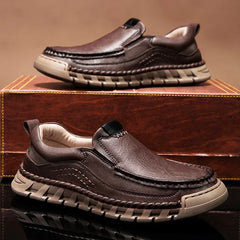 Mitchell Shoes Men's Casual Leather Split Flat Loafers