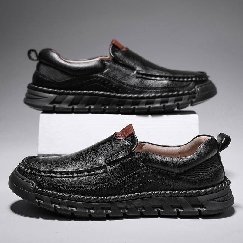 Mitchell Shoes Men's Casual Leather Split Flat Loafers