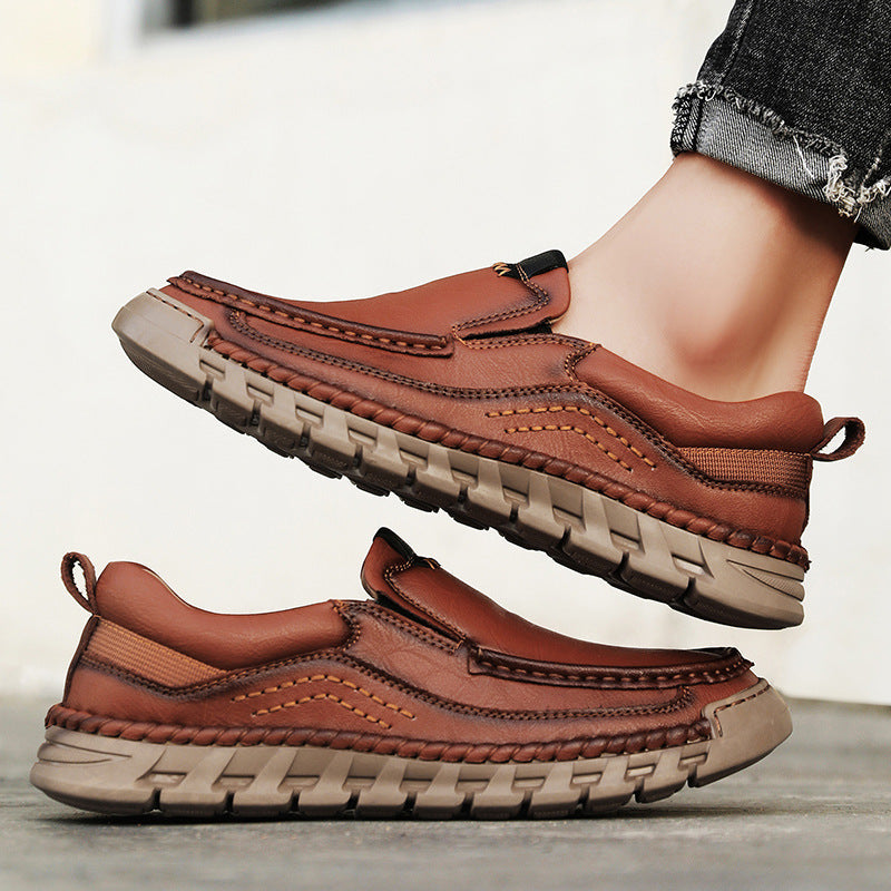 Mitchell Shoes Men's Casual Leather Split Flat Loafers