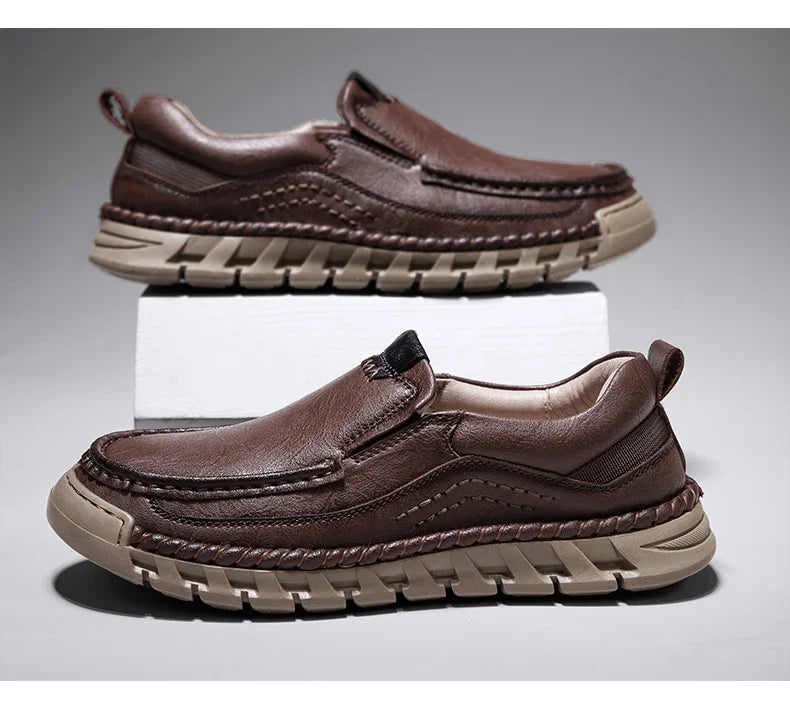 Mitchell Shoes Men's Casual Leather Split Flat Loafers
