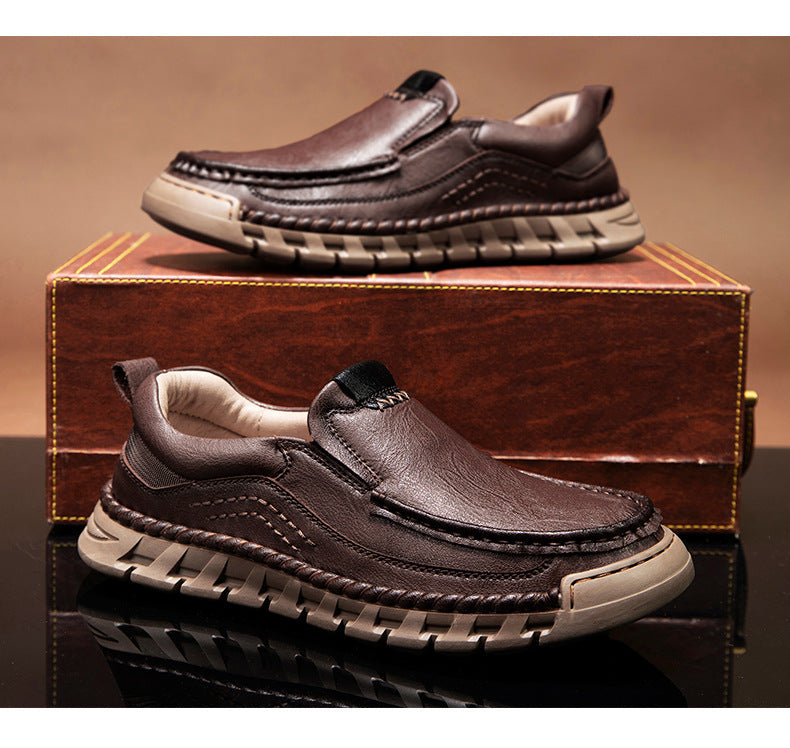 Mitchell Shoes Men's Casual Leather Split Flat Loafers
