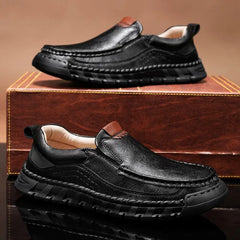 Mitchell Shoes Men's Casual Leather Split Flat Loafers