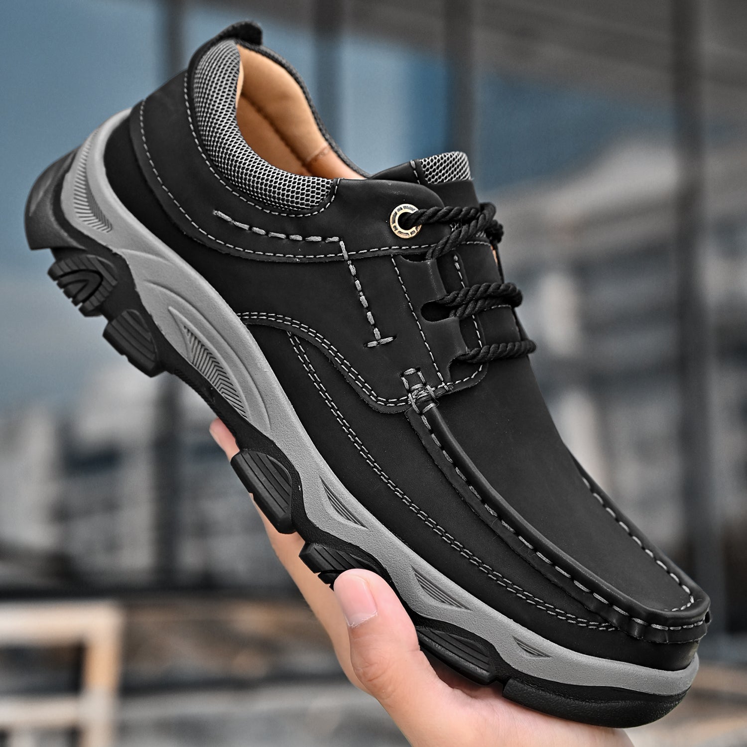 Mitchell Shoes Men's Lace Leather Casual Walking Outdoor Shoes