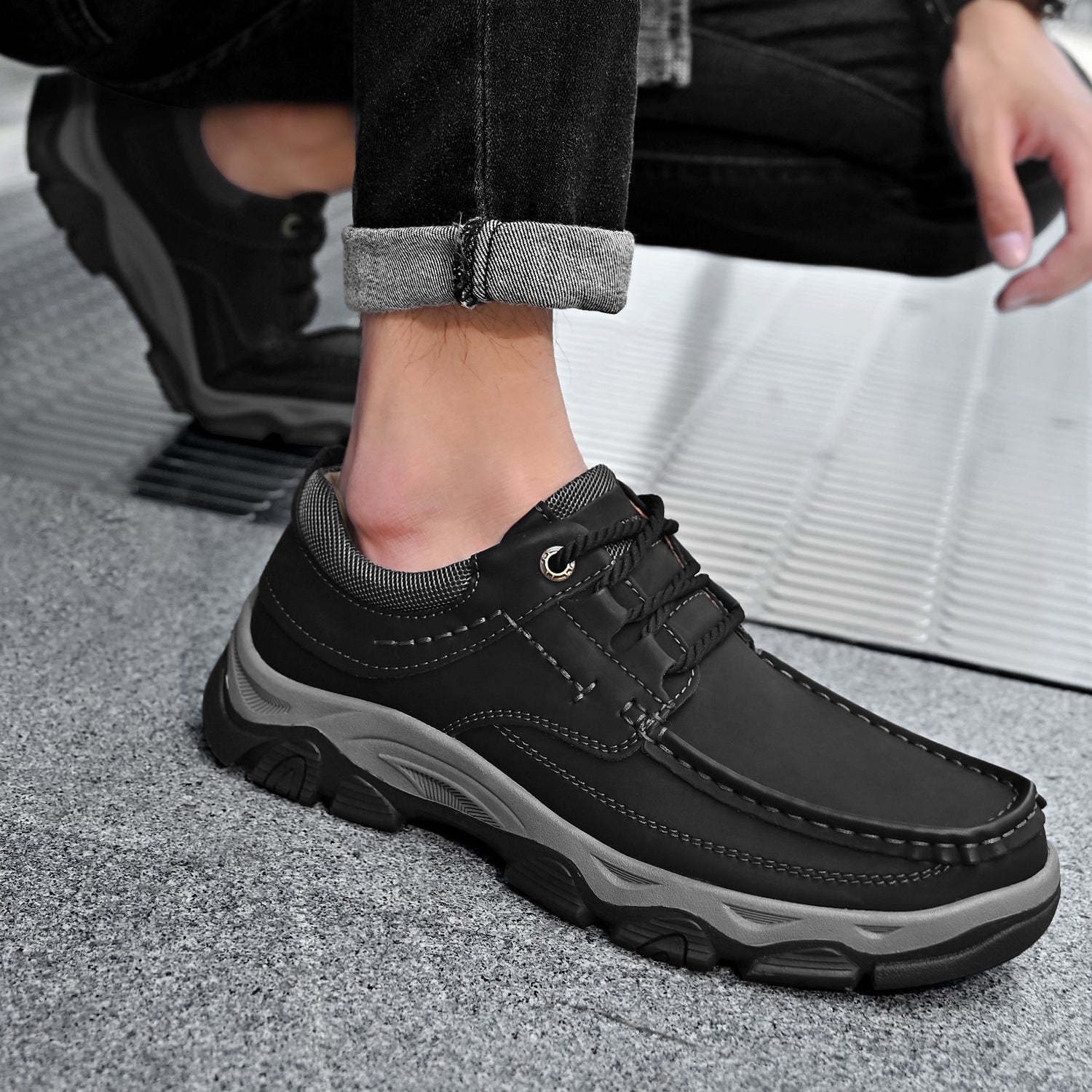 Mitchell Shoes Men's Lace Leather Casual Walking Outdoor Shoes