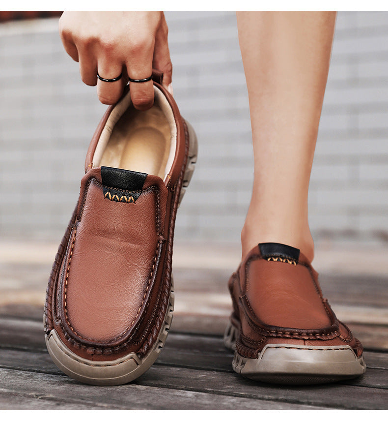 Mitchell Shoes Men's Casual Leather Split Flat Loafers