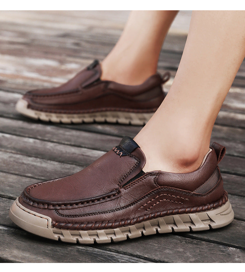 Mitchell Shoes Men's Casual Leather Split Flat Loafers