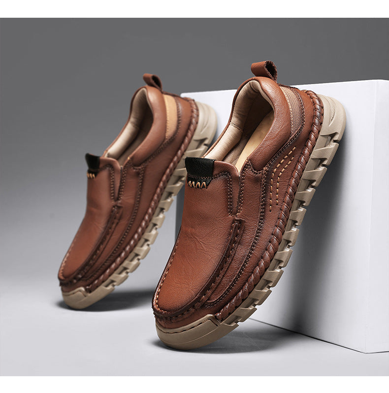 Mitchell Shoes Men's Casual Leather Split Flat Loafers