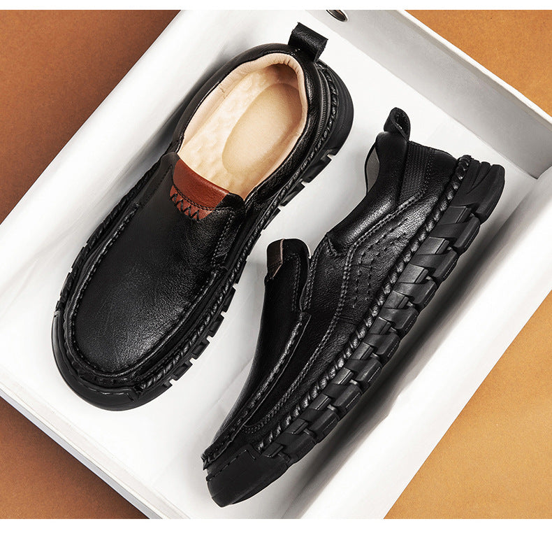 Mitchell Shoes Men's Casual Leather Split Flat Loafers