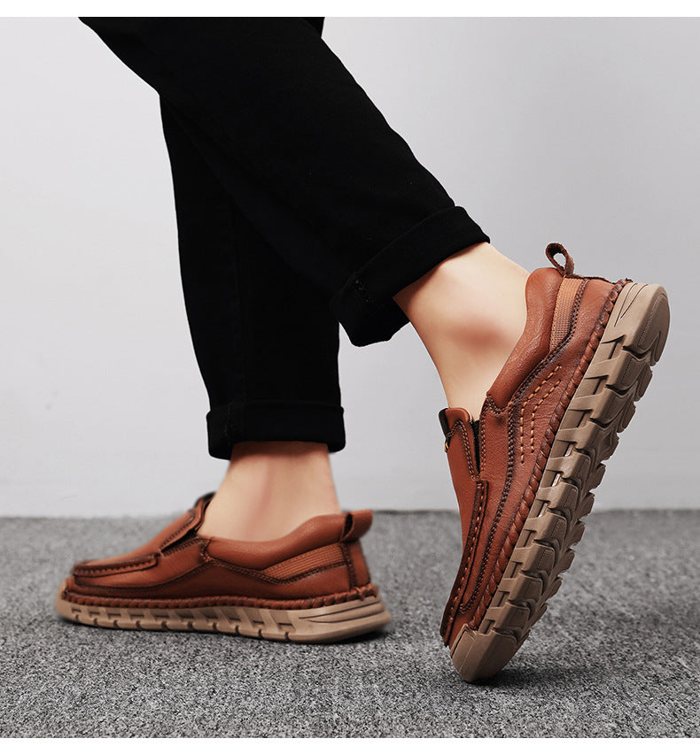 Mitchell Shoes Men's Casual Leather Split Flat Loafers