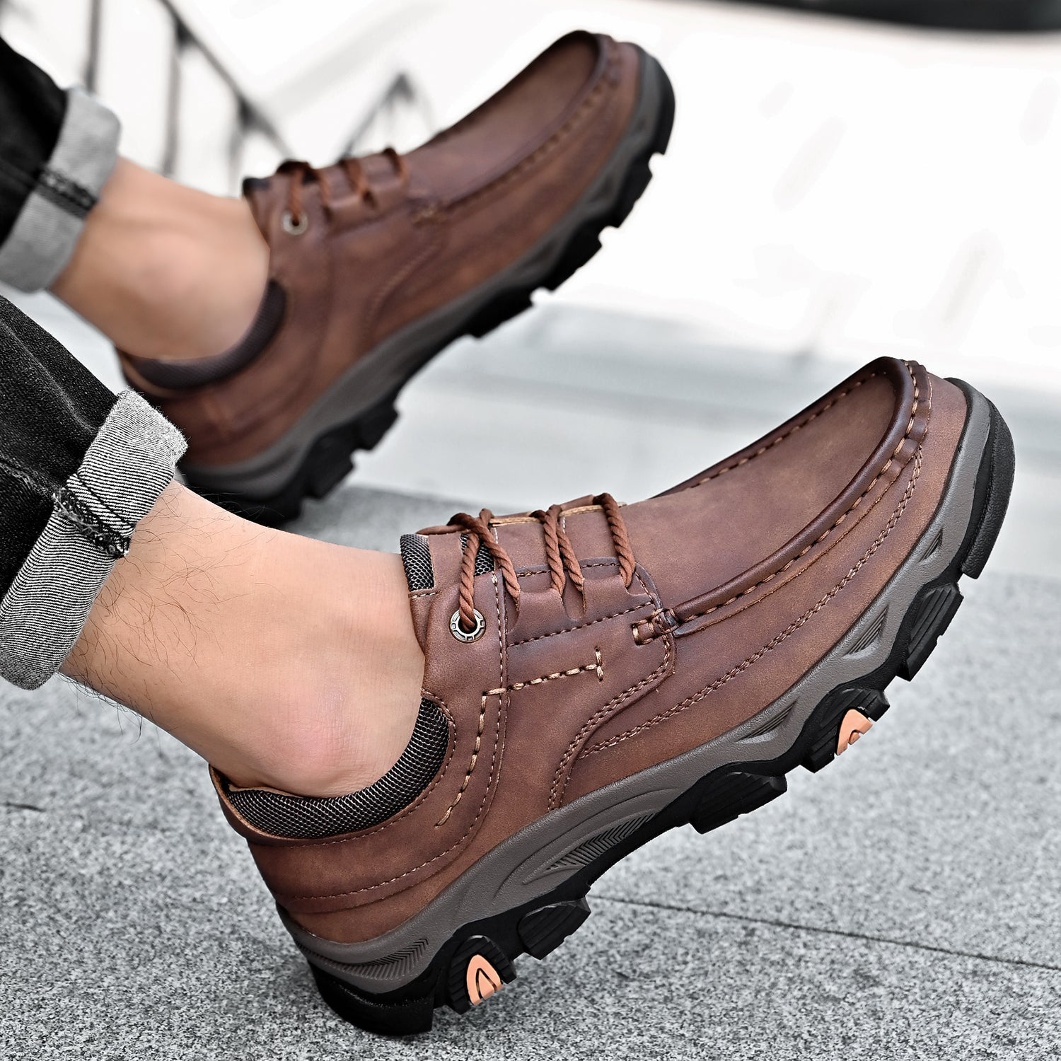 Mitchell Shoes Men's Lace Leather Casual Walking Outdoor Shoes