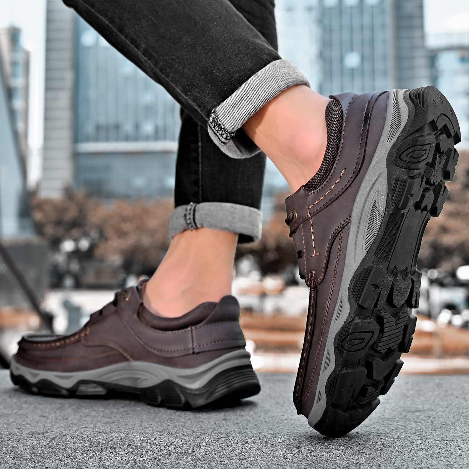 Mitchell Shoes Men's Lace Leather Casual Walking Outdoor Shoes